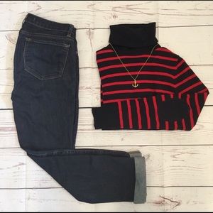 J. Crew | Striped Turtleneck Sweater